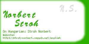 norbert stroh business card